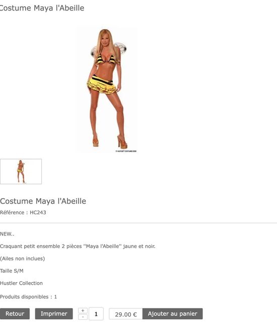 Costume de Maya l'abeille